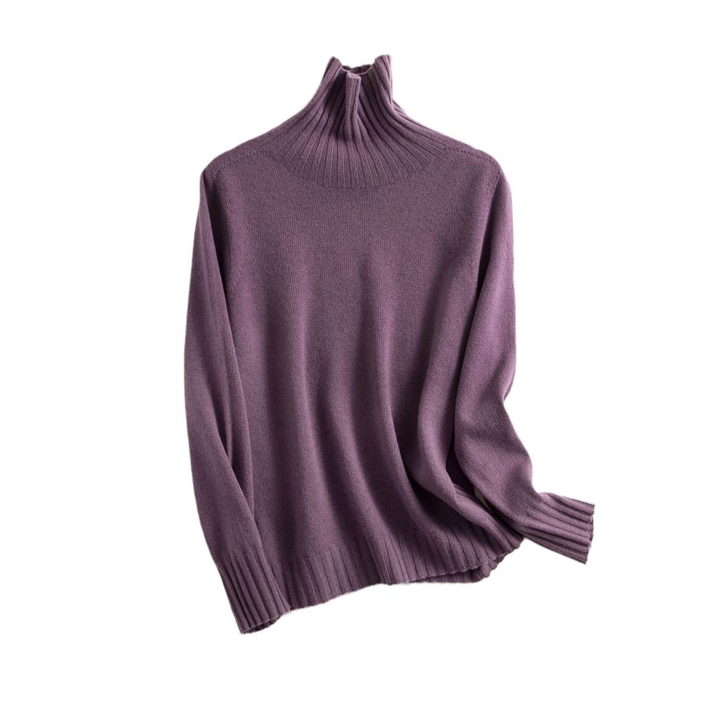 Seamless integrated wool sweater turtleneck new 0 all wool knitted sweater solid color casual slim bottoming sweater