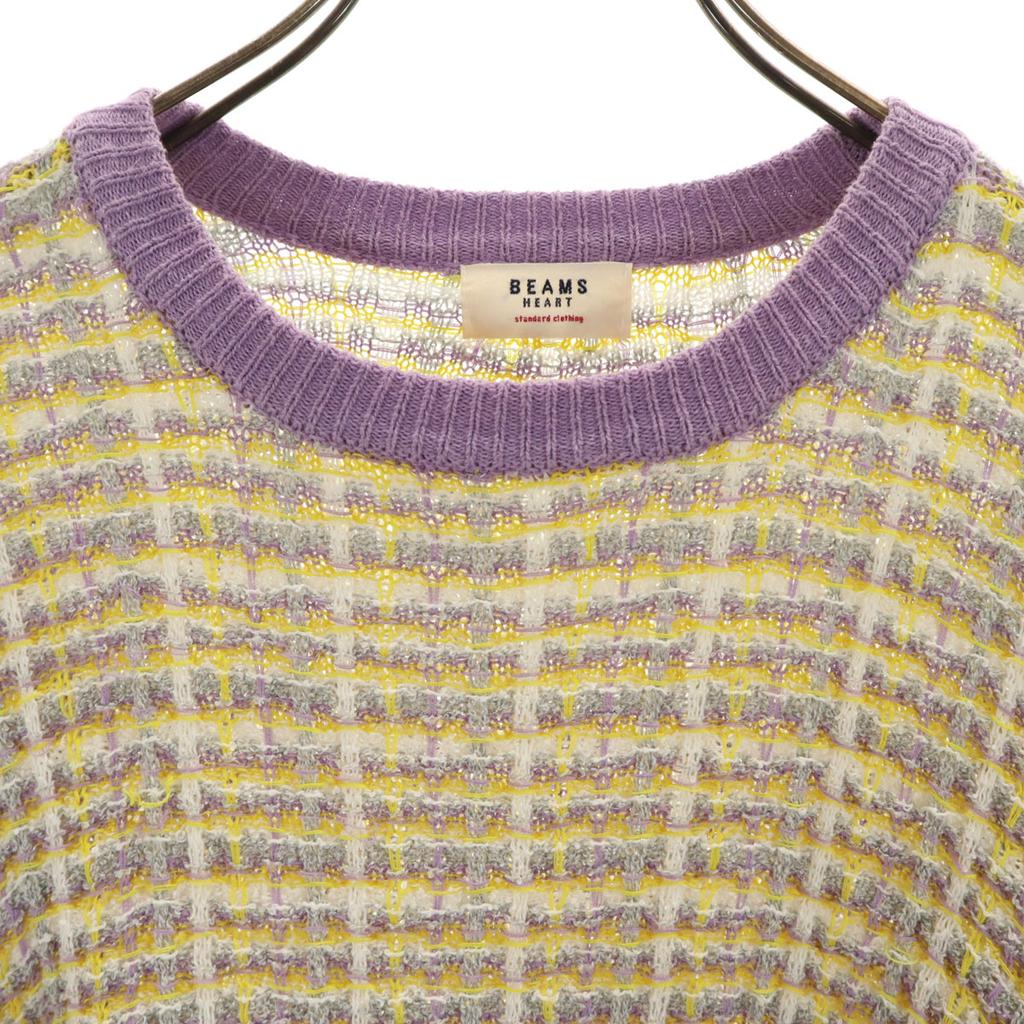 BEAMS HEART Kurzarm Strick Gelb Damen Gebraucht