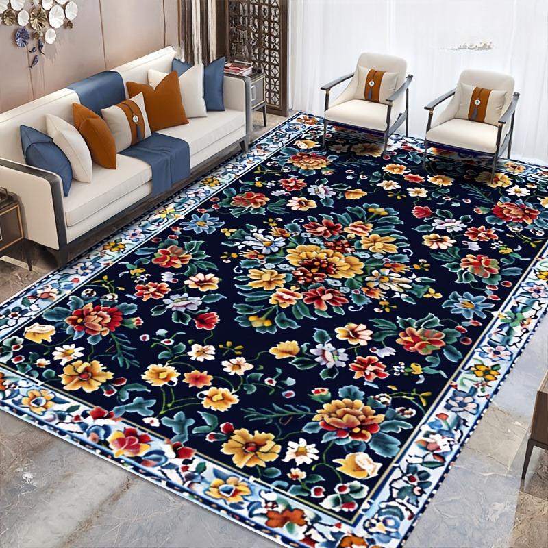 Bohemian National Style Living Room Bedroom Sofa Bedside Carpet Soft Flannel Non-Slip and Dirt Resistant Home Decor Anti-slip