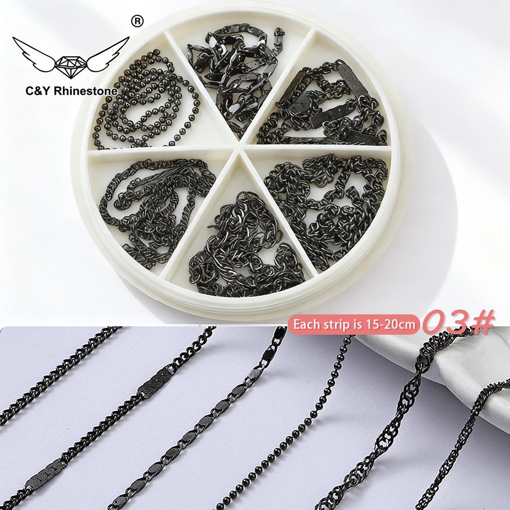 CY French Metal Chains Nail Charm DIY Nail Art Decorations Manicure Tools for Nail Design