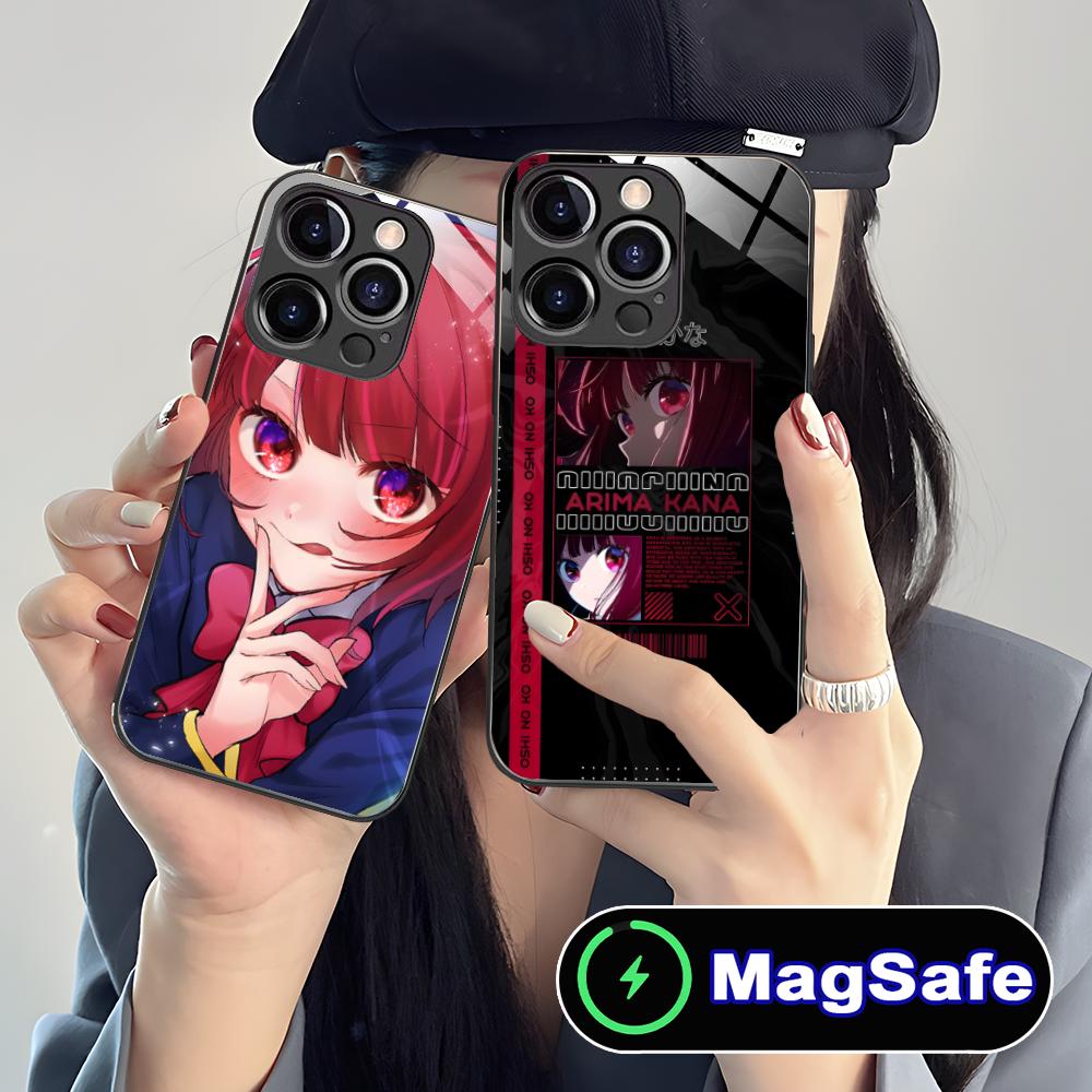 Oshinoko Arima Kana Phone Case for iPhone 17 16 15 14 13 12 11 Air Pro Max Plus Mini MagSafe Glass Colorful Cover Pretty Cover
