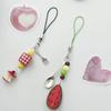 Fun Fruit Theme Resin Phone Accessory Keychain Sturdy Plastic Designs for Backpack Purse Jewelry