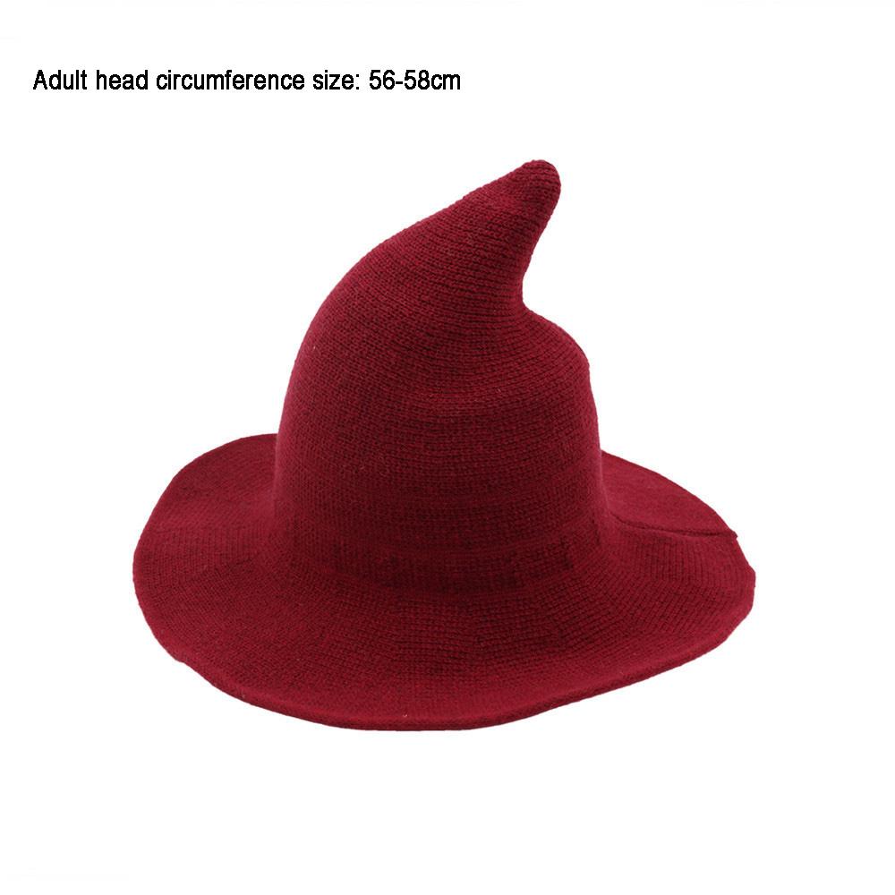 Vintage Halloween Witch Hat Woman Costume Wool Knit Hat for Party Coseplay Masquerade Hat Festival Decoration Accessories
