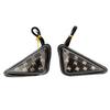 2x Motorcycle 12V Euro Triangle Flush Mount Turn Signal Smoke Amber LED Light AP