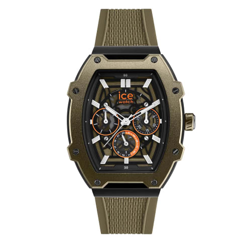 Ice-watch Men's Watch, 024369, Khaki Black, Skeleton, Steel, Medium, Multi-Function, Authorized Retailer