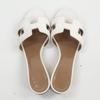 Hermes H071002Z OASIS Calfskin H Motif Heeled Sandals/ Shoes 37 whiteUsed