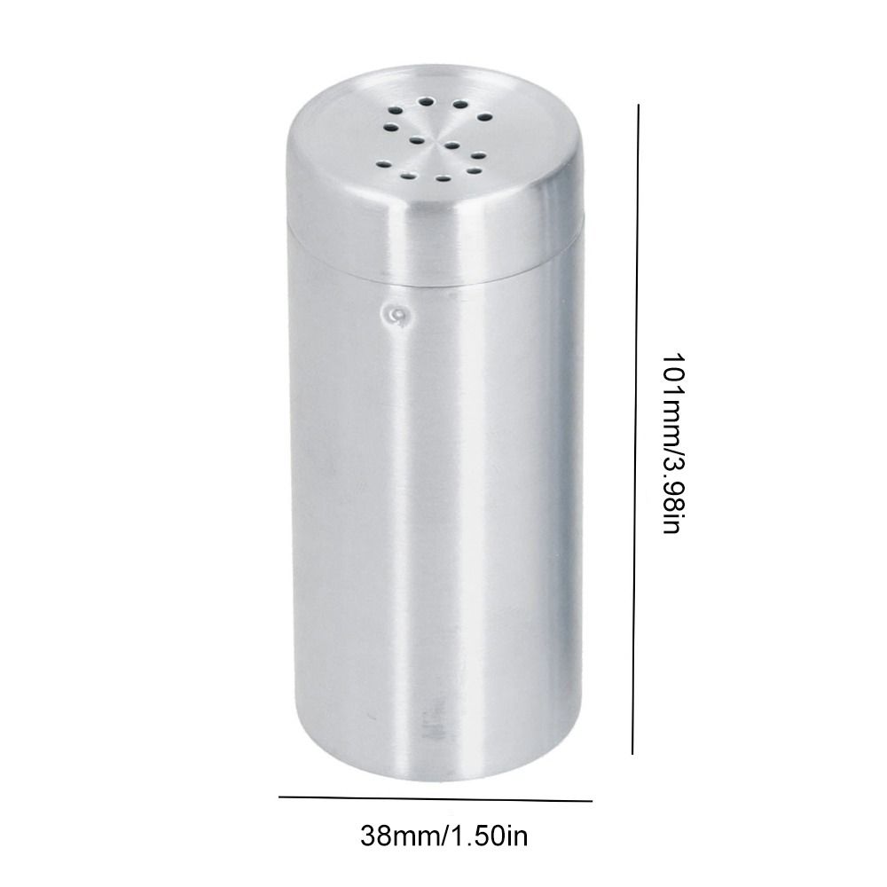 2Pcs Stainless Steel Salt Pepper Shaker Shaker Lids Dredge Shaker Seasoning Bottles  Dining Table