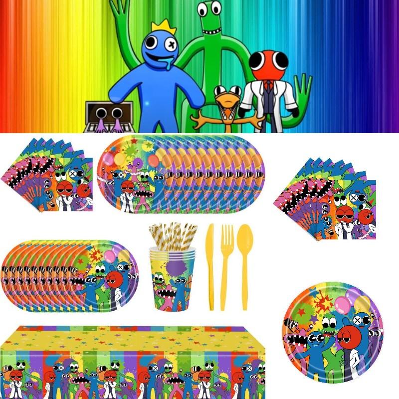 Rainbow Friends Party Supplies Tableware Balloons For Kids Birthday Decor