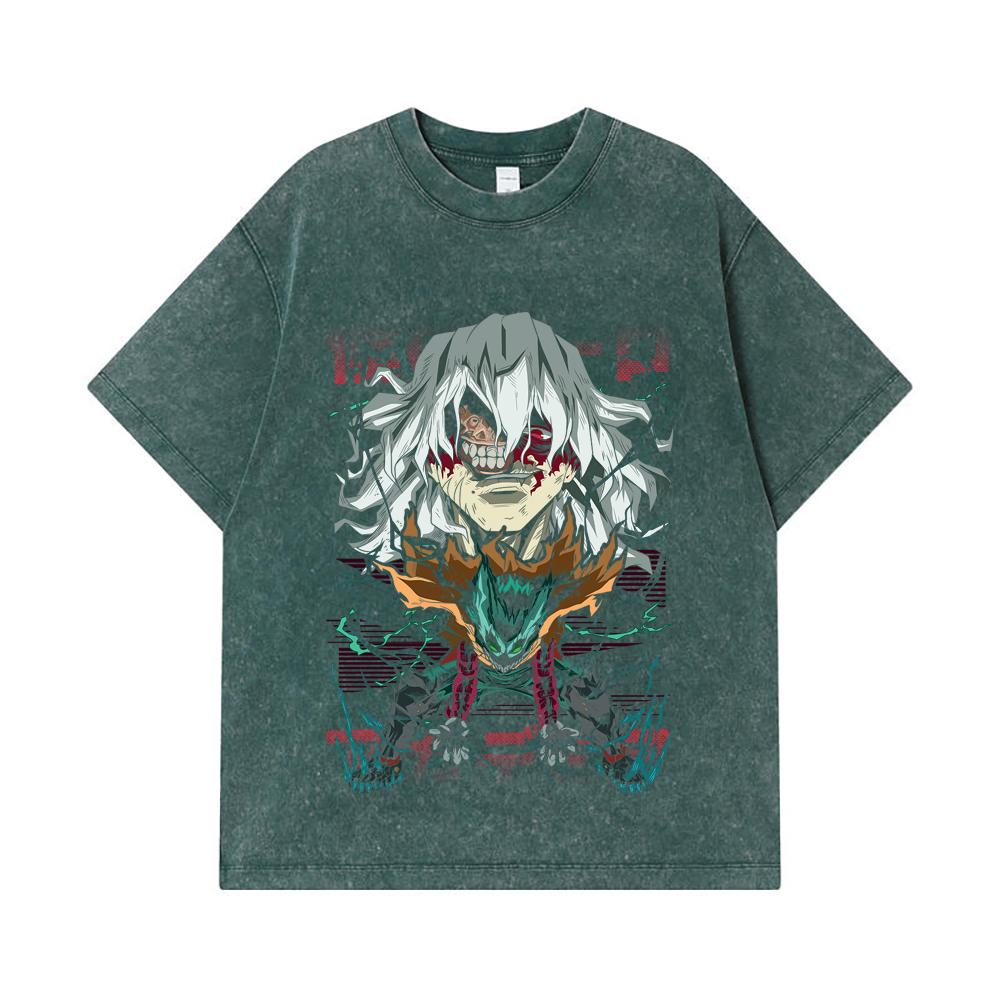 275 GSM Washed T-shirts 100% Cotton My Hero Academia V9 Shigaraki Print Unisex Heavy Cotton T Shirt