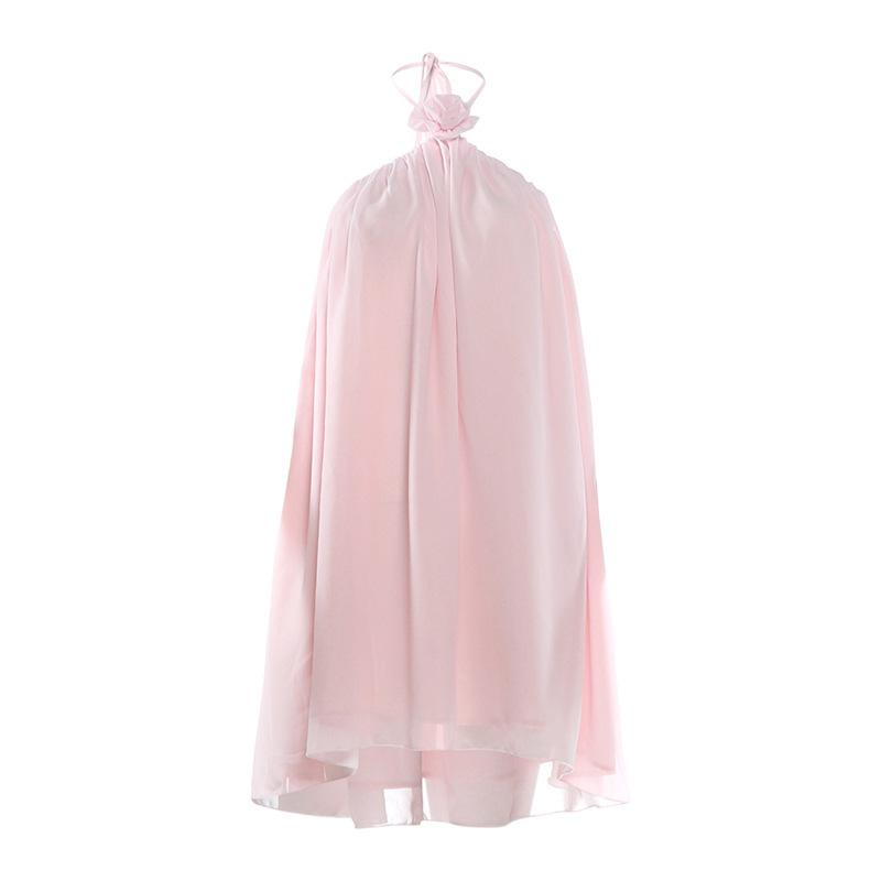 European and American style 2026 spring new women s clothing flower pure desire sexy halter skirt strap neck dress S