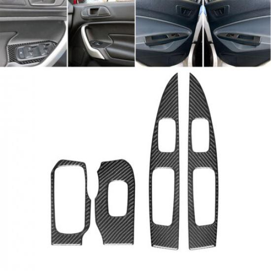 

Carbon Fiber Interior Window Control Cover Trim For Ford Fiesta 2011-2015