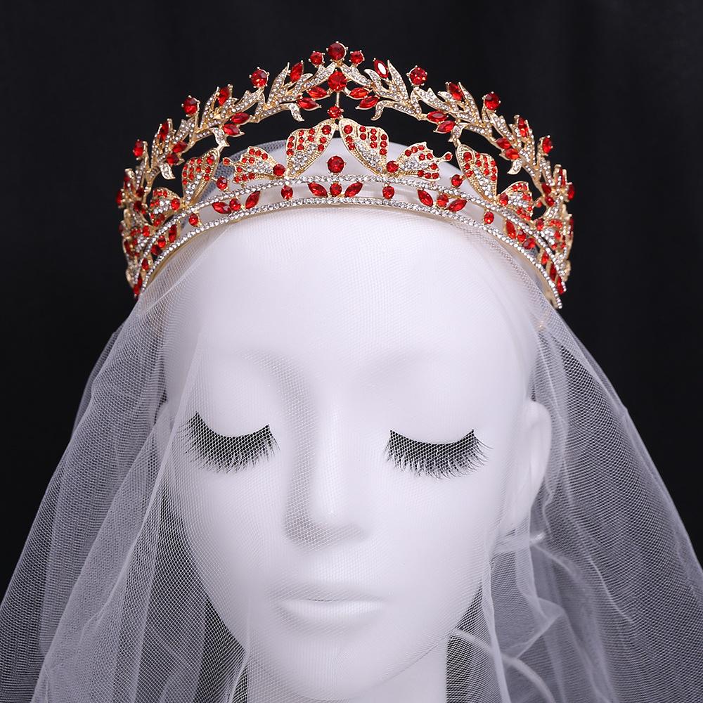 New Forest Butterfly Baroque Golden Princess Crown Themed Wedding Ceremony Crown Bridal Headwear