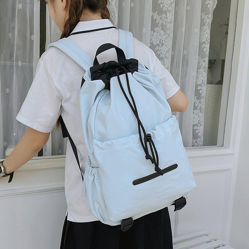 Student Schoolbag Lightweight Sports Backpack Women's Drawstring Backpack