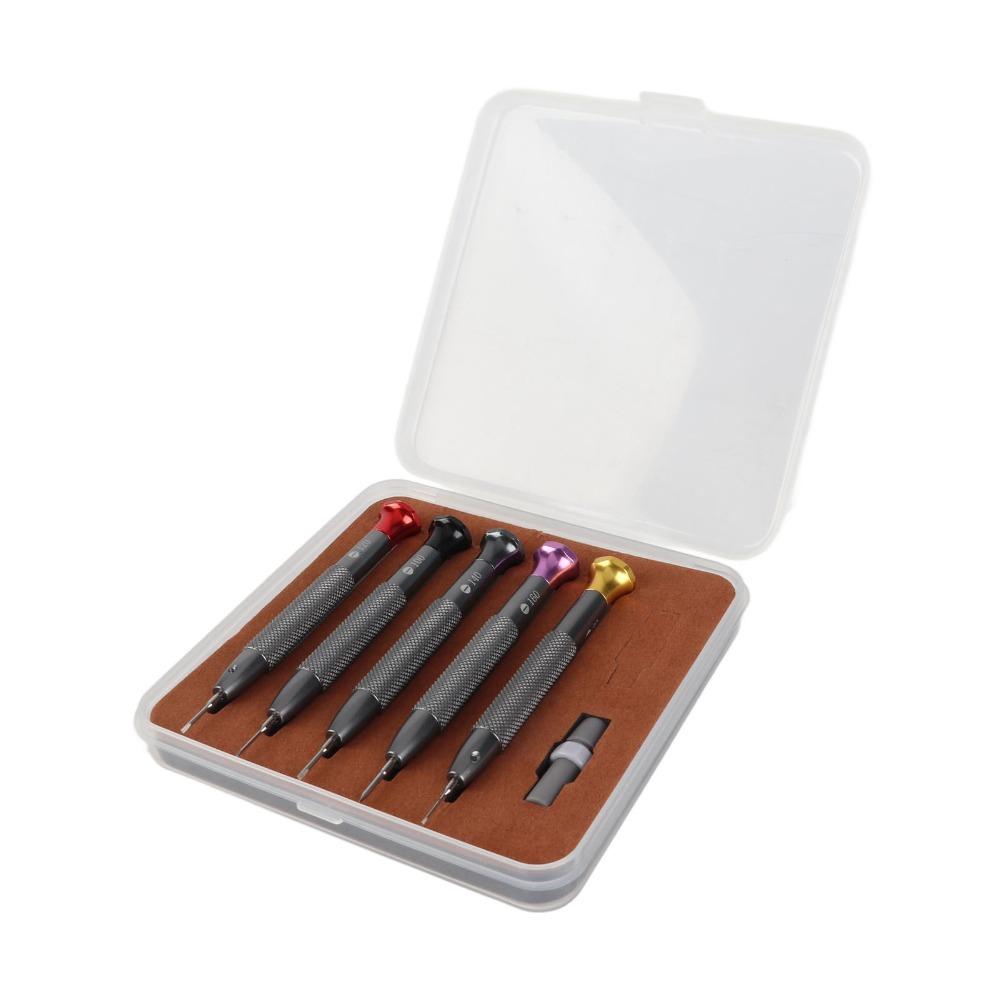 5Pcs Silver Watch Screwdriver Set Large Handle Screwdriver  Watch store professional repair work