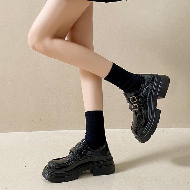 American retro small leather shoes women's autumn 2025 versatile and lightweight Japanese jk single shoes muffin bottom platform loafers