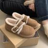 Winter velvet women's new one-pedal warm bread cotton shoes warm fluffy snow boots