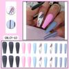 O2 Long Wearable Removable Nail Patches: Pointed Press-On False Nails for Nail Art