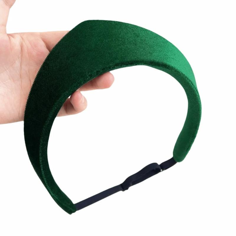 

Elegant Velvet Crown Headband Unique Multiple Colors Smooth Texture Headwear Retro Style Soft Hairband темно-зеленого