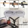 Cat Desk Bed, 360 Rotating, Height Adjustable, Washable, Toy Ball, 35 x 35 x 48 cm, Grey
