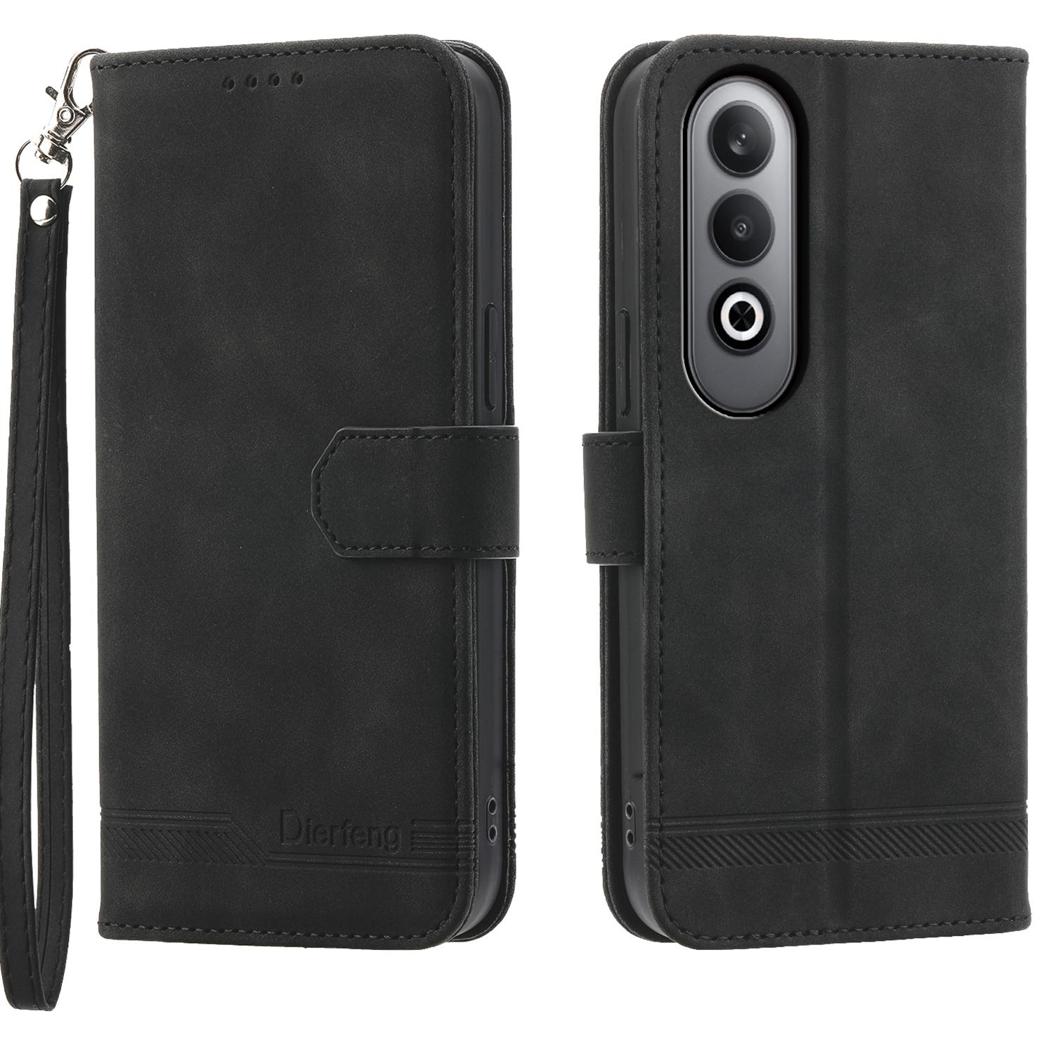 

DIERFENG DF-03 For Oppo K12/OnePlus Nord CE4 5G Wallet Case Anti-Drop Leather Phone Cover Black