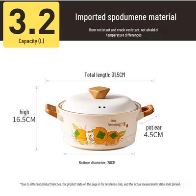 High-Temperature Ceramic Stew Pot