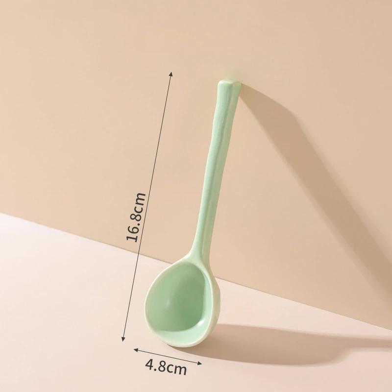 Ceramic Soup Spoon Japanese Style Household Ableware Cute Mixing Spoon Dessert Spoon Creative Kitchen Utensils 2025 New