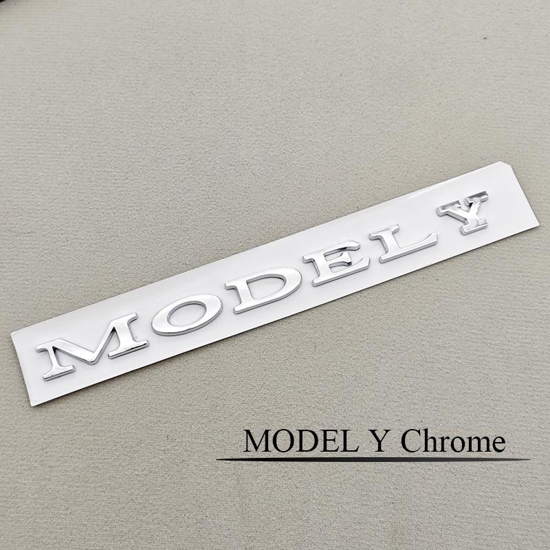 3D ABS Chrome Black Car Rear Trunk Badge Logo MODEL Y Letters Emblem Decals For Tesla MODEL Y Auto Exterior Accessories