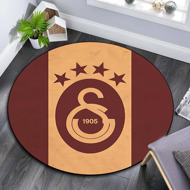 Galatasaray2 Round Area Rug,Carpet Rug for Living Room Bedroom Sofa Playroom Decor,Non-slip Floor Mat