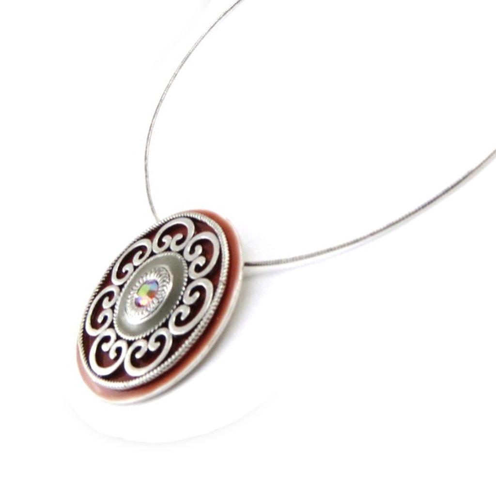 Les Trésors De Lily [C5474] - Collier Créateur 'Babouchka' Orange Acajou