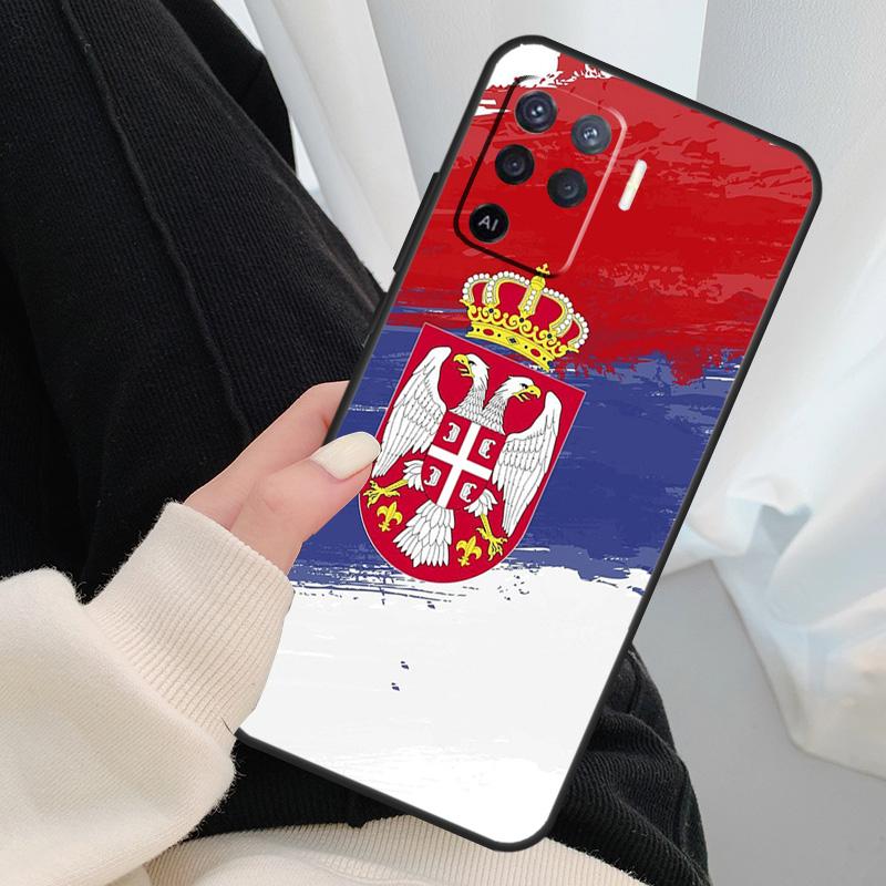 Flag of Serbia Serbian Case For Oppo A18 A38 A58 A78 A98 A80 A60 A40 A96 A76 A16 A94 A74 A54 A15 A17 A57 A77 A5 Pro