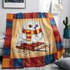 1 Manta de Franela con Estampado de Dibujos Animados, Alta Calidad, Cómoda para Todas las Estaciones, Decoración del Hogar, Calidez y Confort, Perfecta para Regalo de Navidad o Cumpleaños