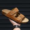 Pánské kožené sandály pro muže Plážové sandály Pánské pohodlné pantofle Originální značky Obuv Léto Muži 2025 Značkové pánské boty