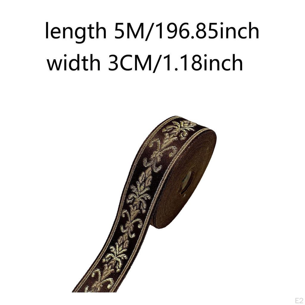 5 M Jacquard Ribbon Fabric Embellishment for Home Decor Table Runners Pillowcases Sewing