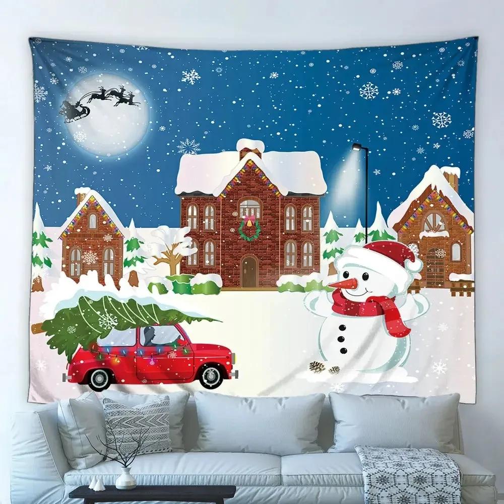 Christmas Snowman Luxury Tapestry Bedroom Living Room Home Christmas Decorative Tapestry