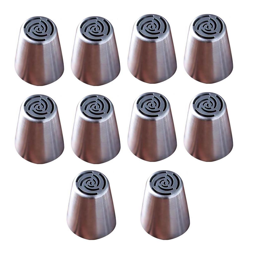 10x Russian Piping Tips Set Kitchen Gadgets Flower Frosting for Cookies D