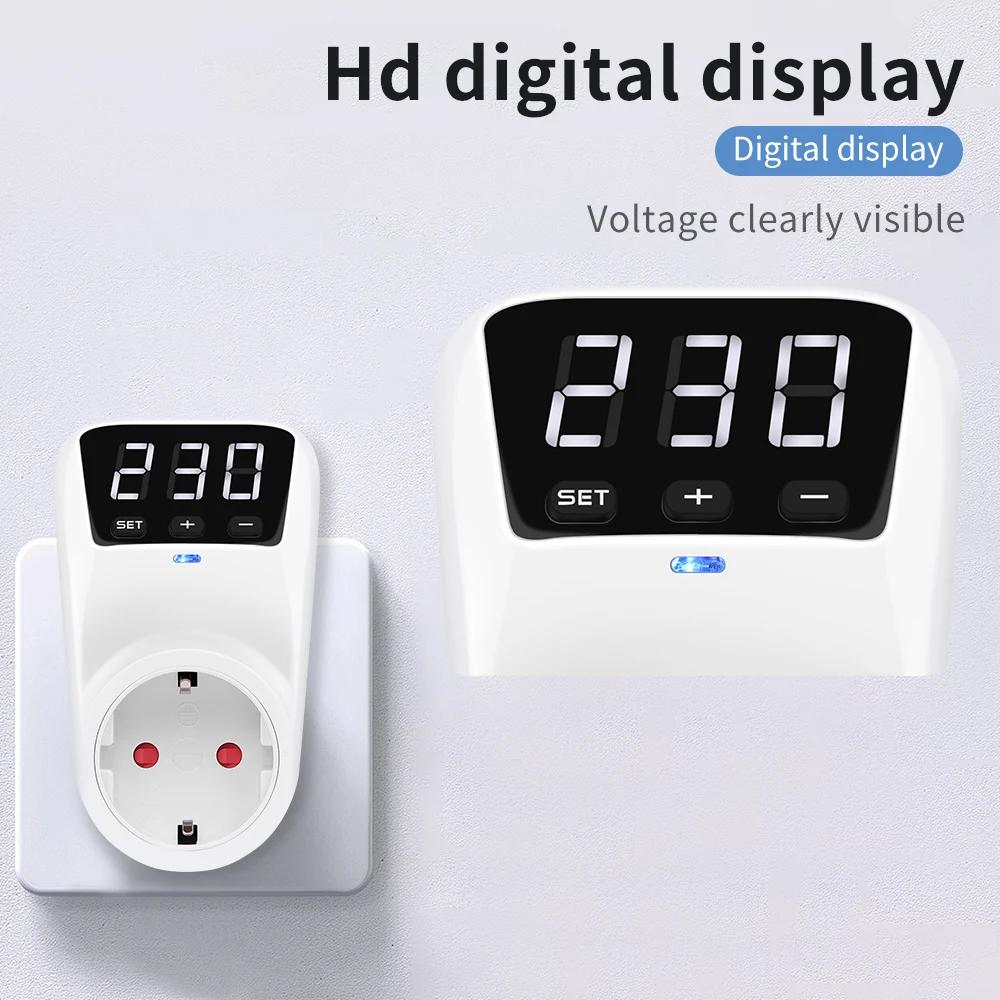 Digital Automatic Voltage Protector Socket 230V Household Overcurrent Voltage Relay Protector Outlet HLP02