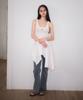 Rose Franz Stud Unbalance Flare Skirt [Ivory]