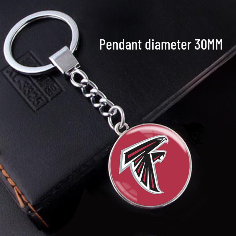 NFL Team Logo Keychain with Time Gem