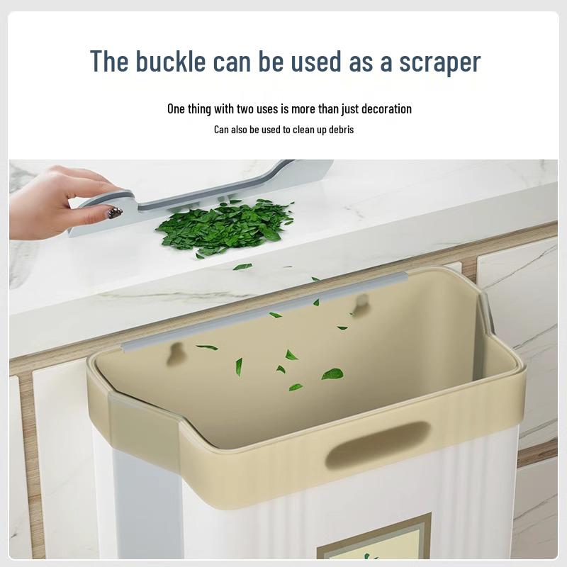 Foldable Hanging Kitchen Trash Bin for Food Waste - Wall or Cabinet Mount