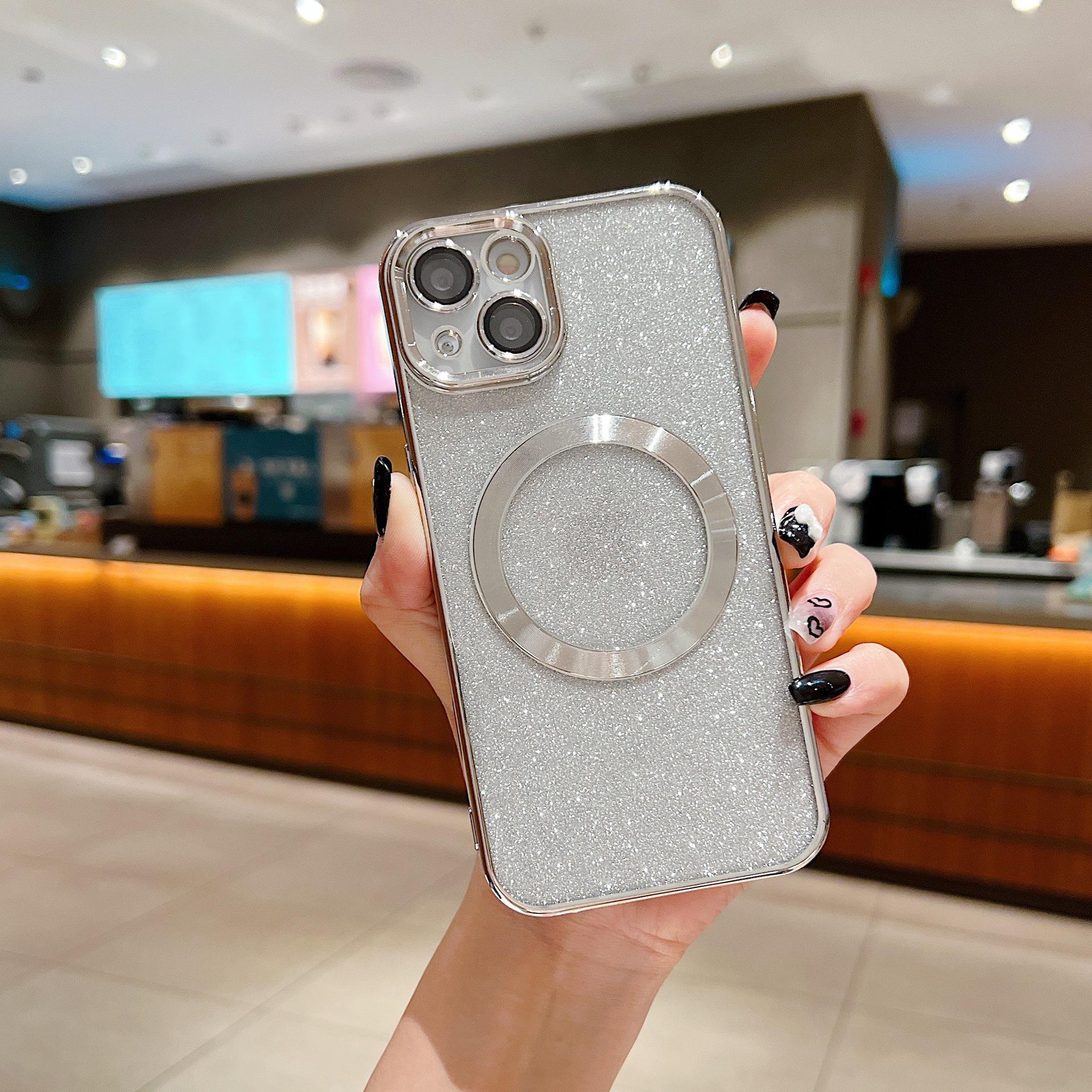 

Блестящий магнитный чехол для беспроводной зарядки для iPhone 15 Pro Max iPhone 14