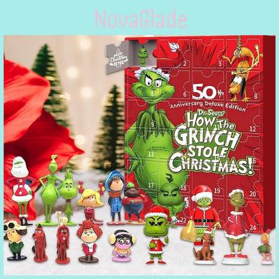 Cross-border Christmas Arrival Day Christmas Bruy Blind Box Grinch Green Fur Monster Resin Blind Box Halloween Toy