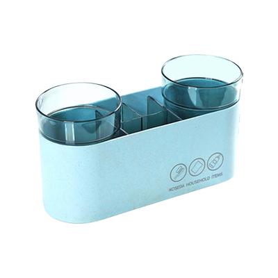 Toothbrush Holder Set Organizer Cup Bathroom Countertop Decoration Toothpaste Shelf Household for Apartment