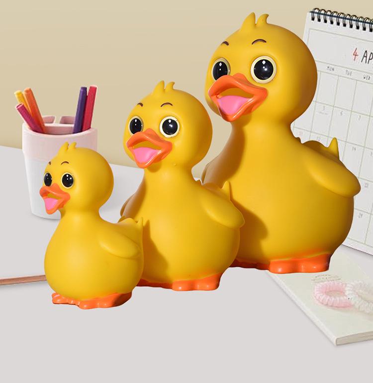 

Adorable Yellow Duck Piggy Bank - Durable Cartoon Ornament Gift 18mm жёлтый