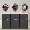 Sugar Coffee Tea Storage Jar With Bamboo Lid Kitchen Storage Container Set Simple Metal Style Coffee Tea Sugar Container