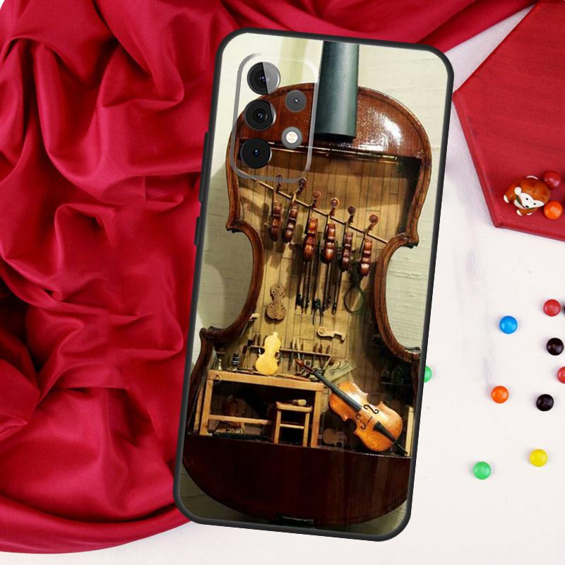 Cool Music Violin For Samsung Galaxy A52 A32 A22 A54 A14 A16 A26 A36 A56 A55 A35 A05 A06 A15 A53 A33 A13 Case