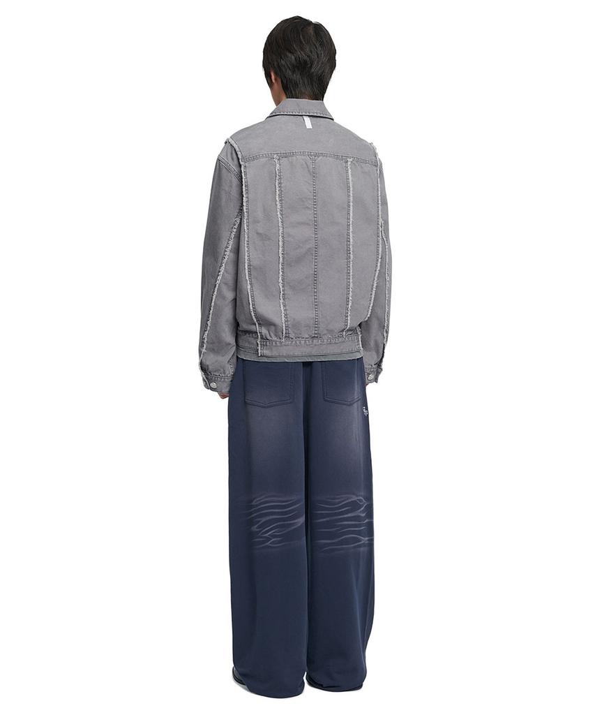 Nomanual Rough Cut Trucker Jacket - Washed Gray
