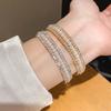 Pearl Beaded Threelayer Open Bracelet With Rhinestone Embellishments For Elegant Womens Jewelry