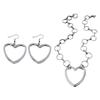 Heart Pendant Necklace Simple Metal Hollow Big Heart Dangle Earrings Statement Jewelry Fashion Small Hoop Earrings
