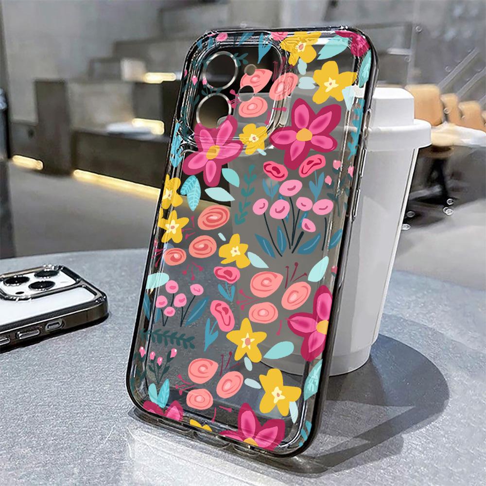 Abstract Plants Flower Phone Case For iPhone 16 Pro Case iPhone 13 15 11 12 14 Pro Max 16e 8 7 Plus XR XS X SE Clear Soft Cover