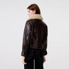FivePlus Women's Biker Style PU Leather Down Jacket